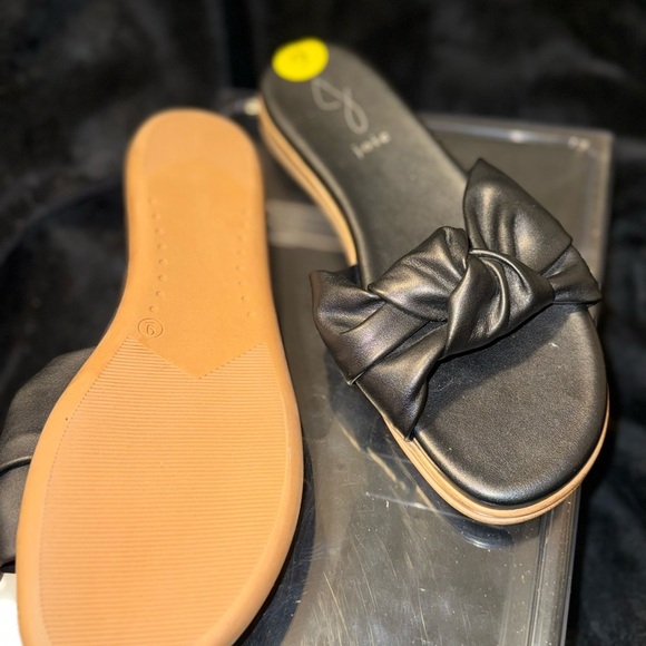 Joie Black Satin Bow Sandals - Picture 11 of 11